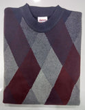 Sugar Argyle Crew Sweater Wine