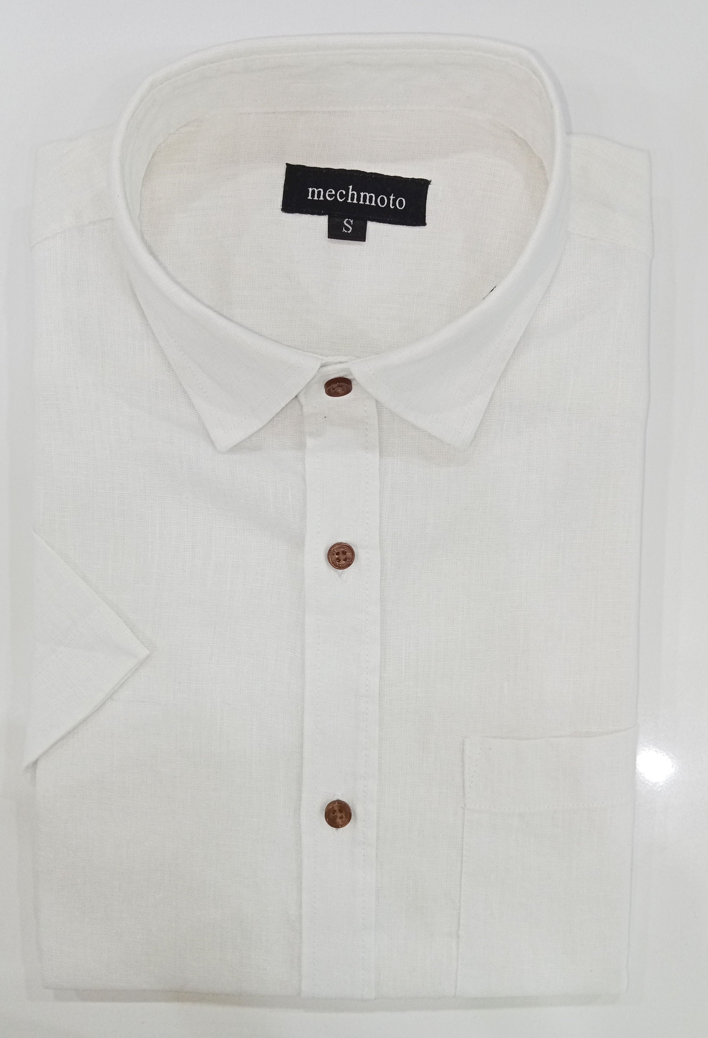 Mechmoto S/S White Linen Shirt