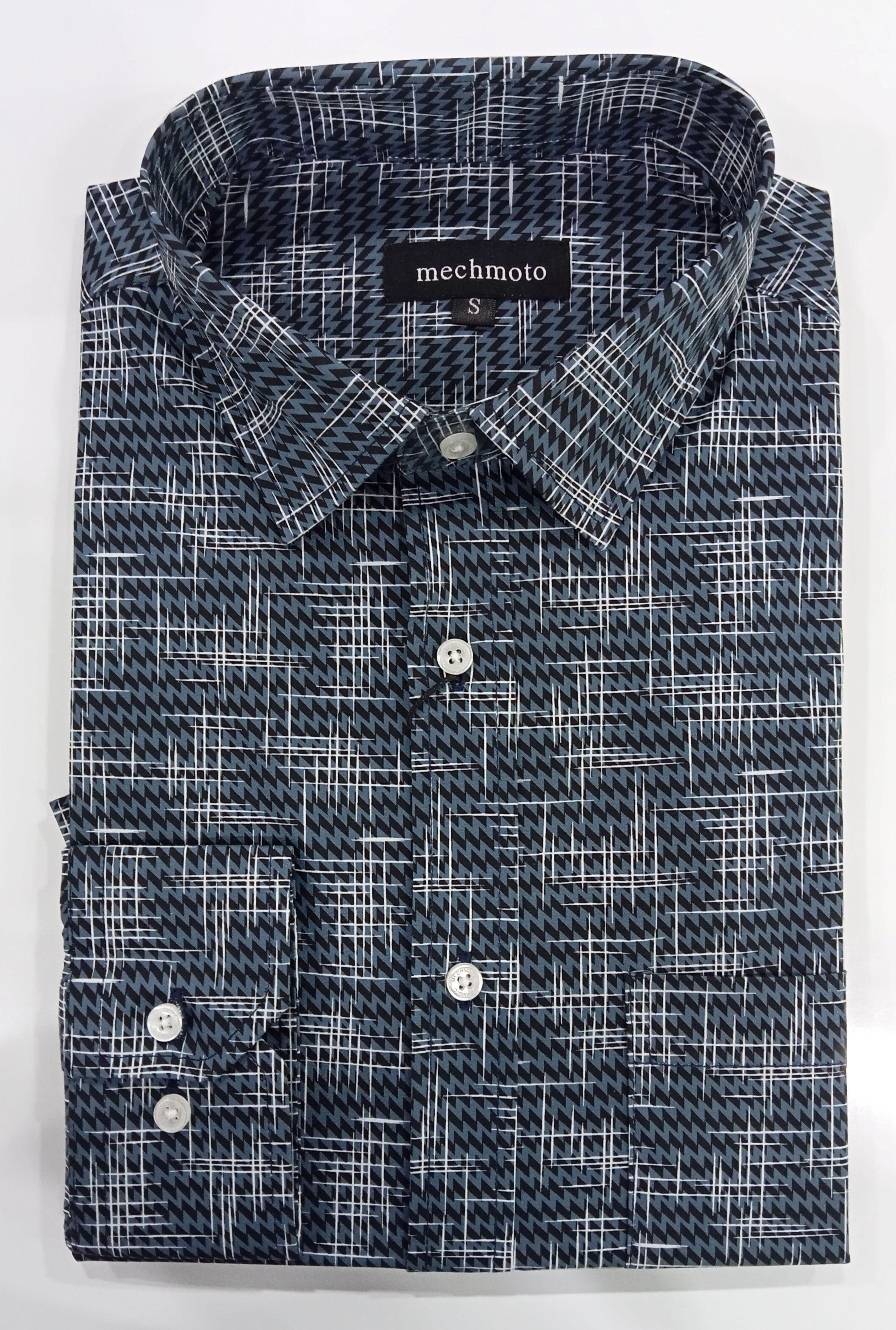 Mechmoto Zig Zag Stretch Print L/S Shirt