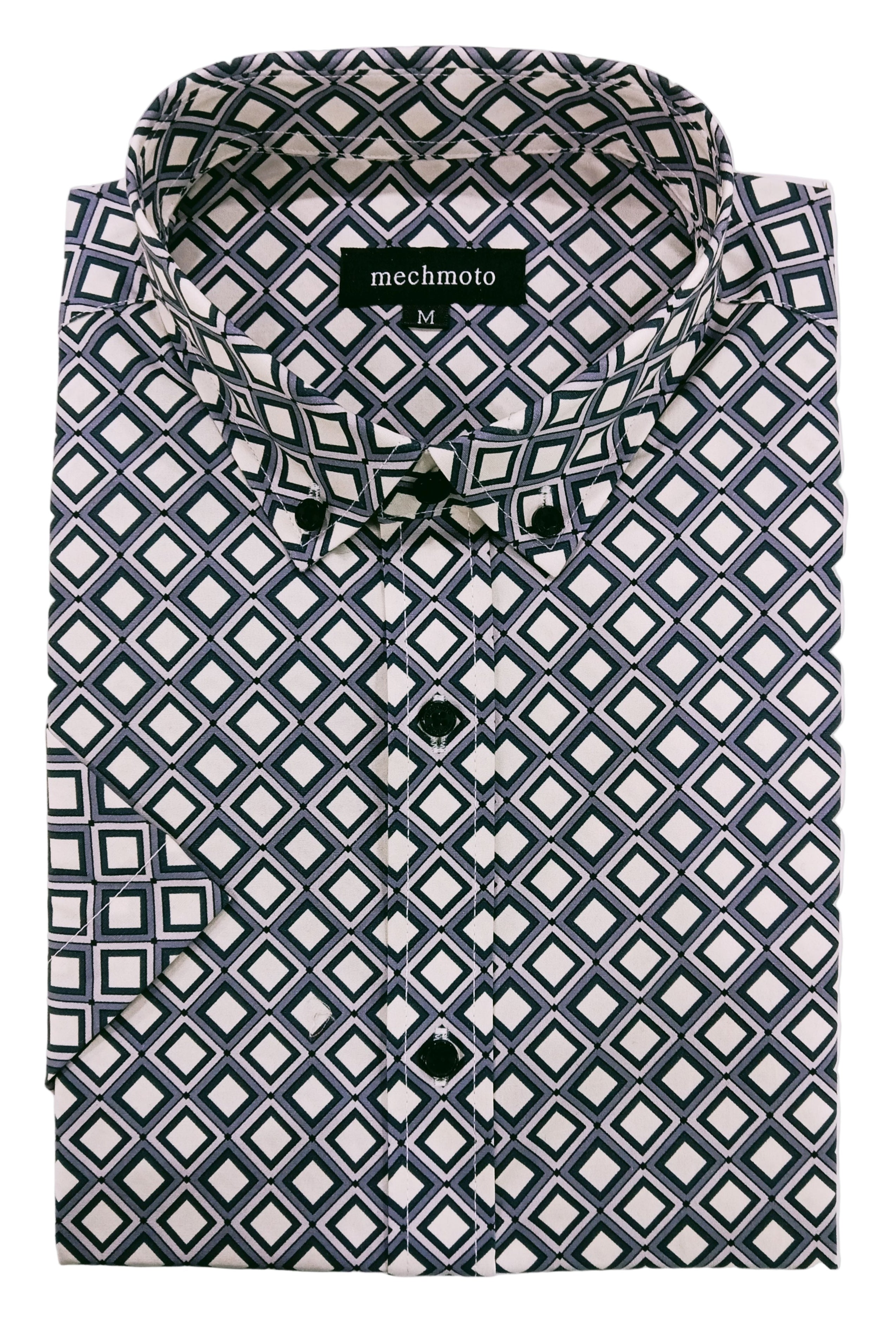Mechmoto Cotton Stretch Shirt Geo Grey