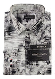 Packaged shirt with 'mechmoto' branding on a white background
