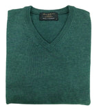 Ansett Jumper Wool Cashmere Vee Neck Jade