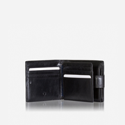Jekyll & Hide Oxford Men's Billfold Wallet With Coin And Tab Closure, Black