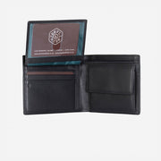 Jekyll & Hide Monaco Men's Large Bifold Wallet With Coin, Black