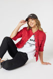 Threadz Maggie Denim Jacket - Red