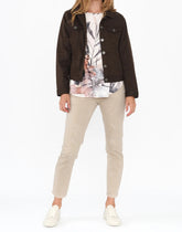 Cafe Latte Stretch Jean Jacket Chocolate