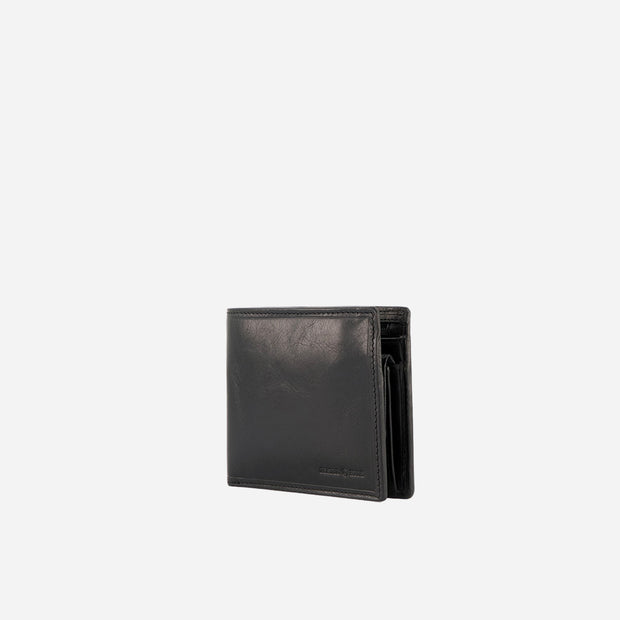Jekyll & Hide Oxford Men's Medium Billfold Wallet With Coin, Black