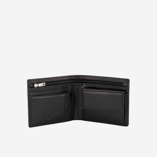 Jekyll & Hide Oxford Men's Medium Billfold Wallet With Coin, Black