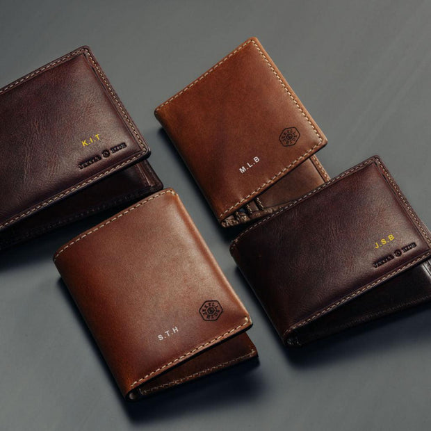 Jekyll & Hide Roma Men's Slim Billfold Wallet With Coin, Tan