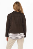 Cafe Latte Stretch Jean Jacket Chocolate
