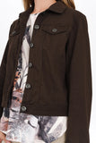 Cafe Latte Stretch Jean Jacket Chocolate