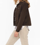 Cafe Latte Stretch Jean Jacket Chocolate
