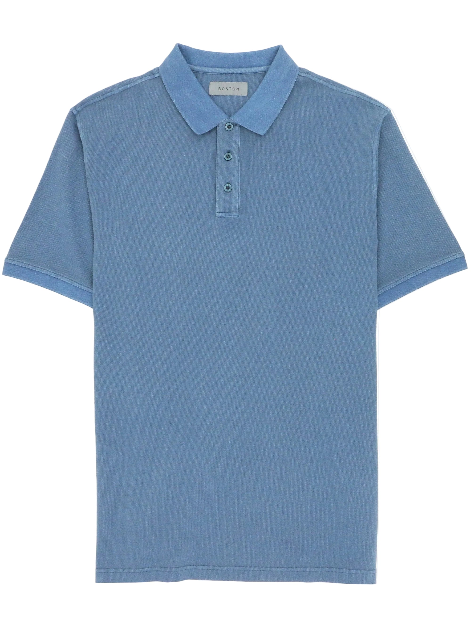 Blue polo shirt on a white background