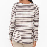 Cafe Latte Cheetah Printed Long Sleeve Top