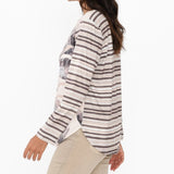 Cafe Latte Cheetah Printed Long Sleeve Top