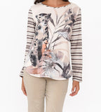 Cafe Latte Cheetah Printed Long Sleeve Top