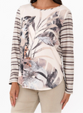 Cafe Latte Cheetah Printed Long Sleeve Top
