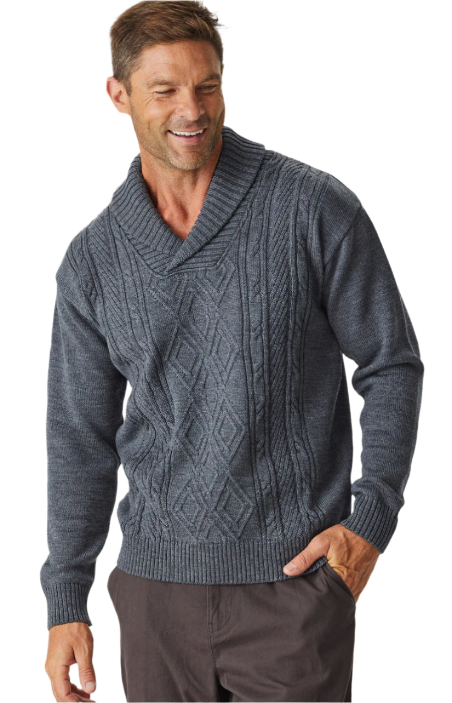 Aklanda Merino Aaron Cable Shawl