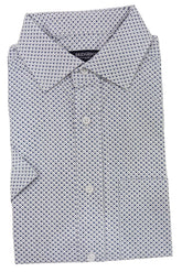 Folded shirt with a geometric pattern on a white background