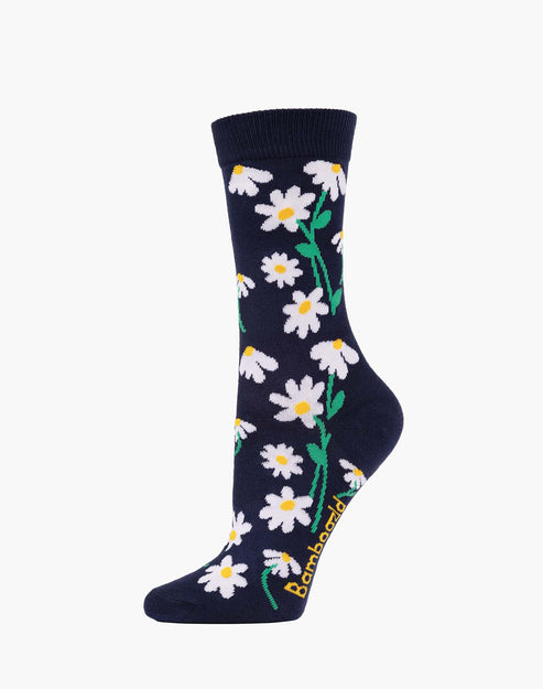 Womens daisies bamboo sock
