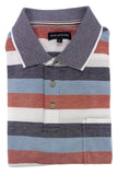 Blue Horizon Striped Polo Red