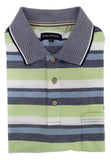 Striped polo shirt with a collar on a white background