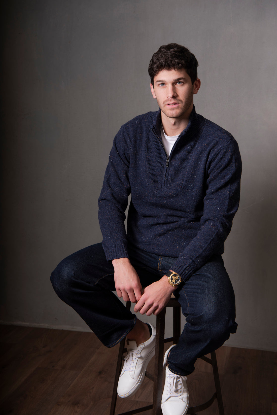 Bridge & Lord Quater Zip Wool Rib Sides