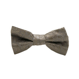 Bow Tie + Pocket Square Paisley, Charcoal