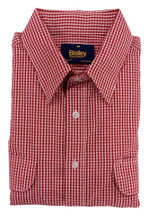 Red and white checkered shirt with Bisley label on a white background