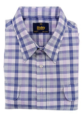 Bisley Short Sleeve Shirt Navy / Lilac Check