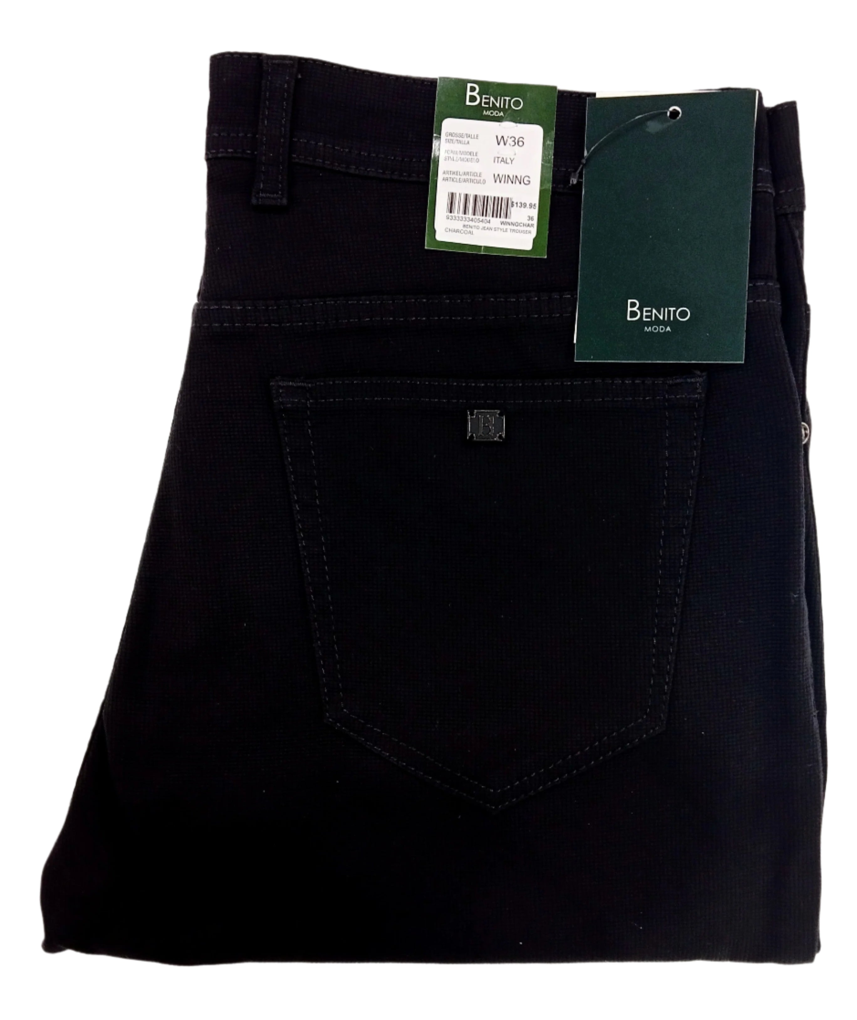 Benito Jean Style Trouser Charcoal