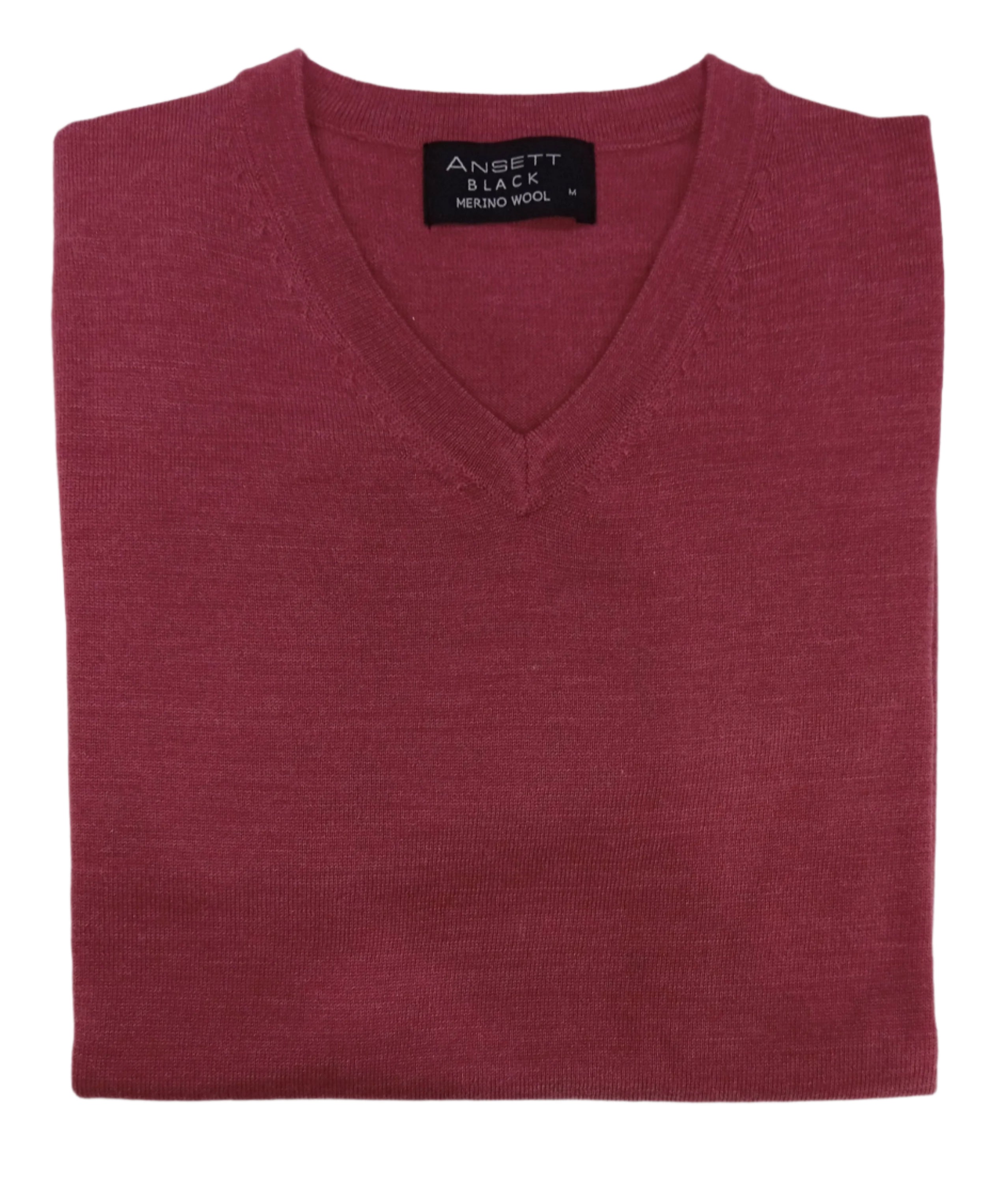 Ansett Merino Wool Vee Jumper Berry