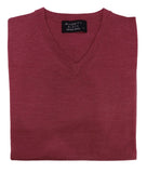 Ansett Merino Wool Vee Jumper Berry