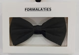 Black bow tie in a white box with 'Formalaties' branding on a white background