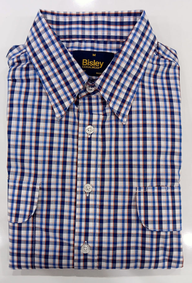 Bisley Casual L/S Shirt Small Check Blue