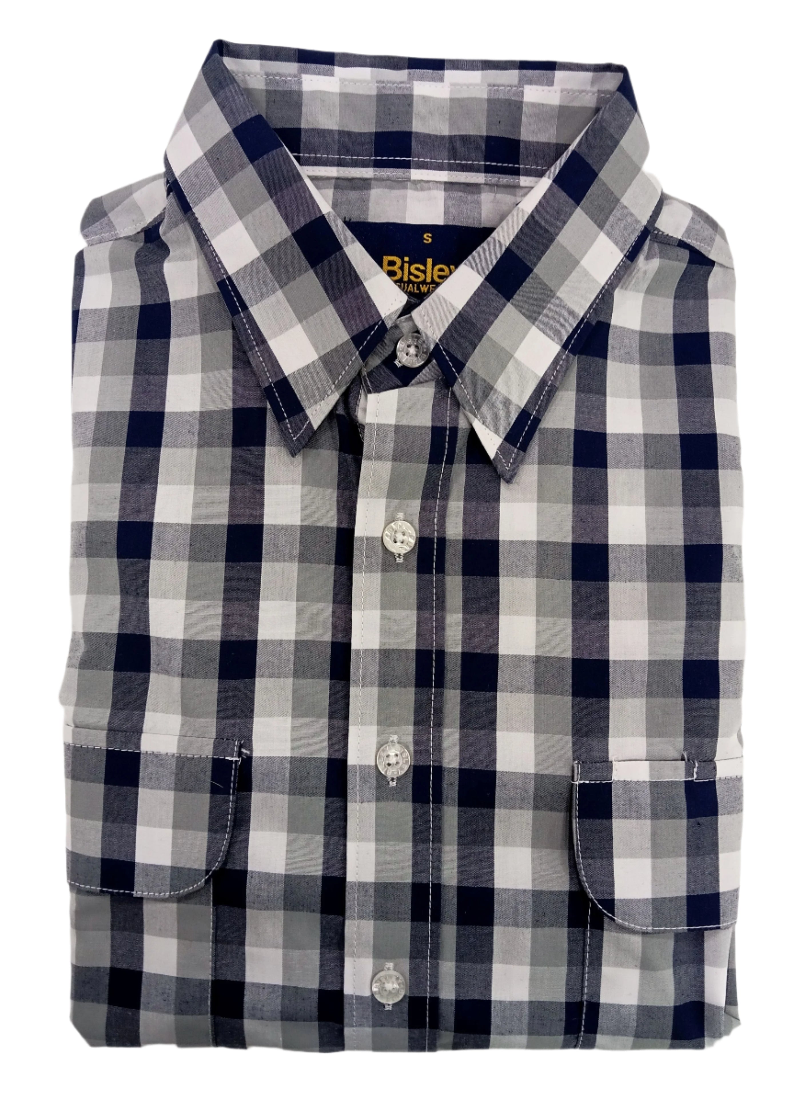 Bisley Casual Shirt L/S Check Blue