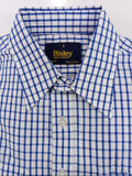 Blue and white checkered shirt with a Bisley label on a white background