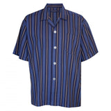 Men's blue and white striped cotton shirt
