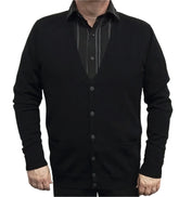 Men's casual navy blue short-sleeve button-up shirt