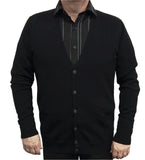 Men's casual navy blue short-sleeve button-up shirt