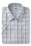 Folded Aertex checkered shirt on a white background