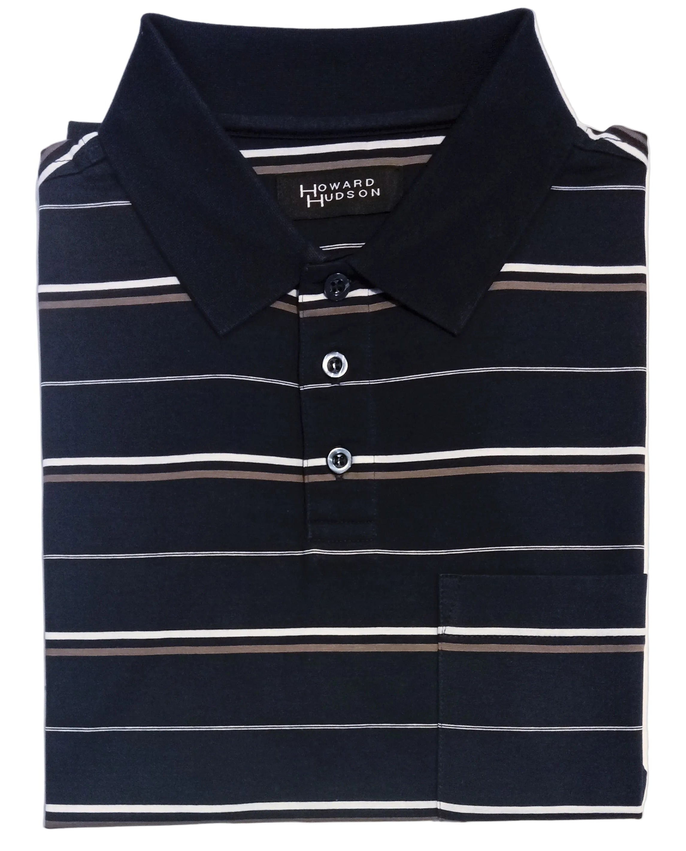 Howard Hudson Navy Stripe S/S Polo