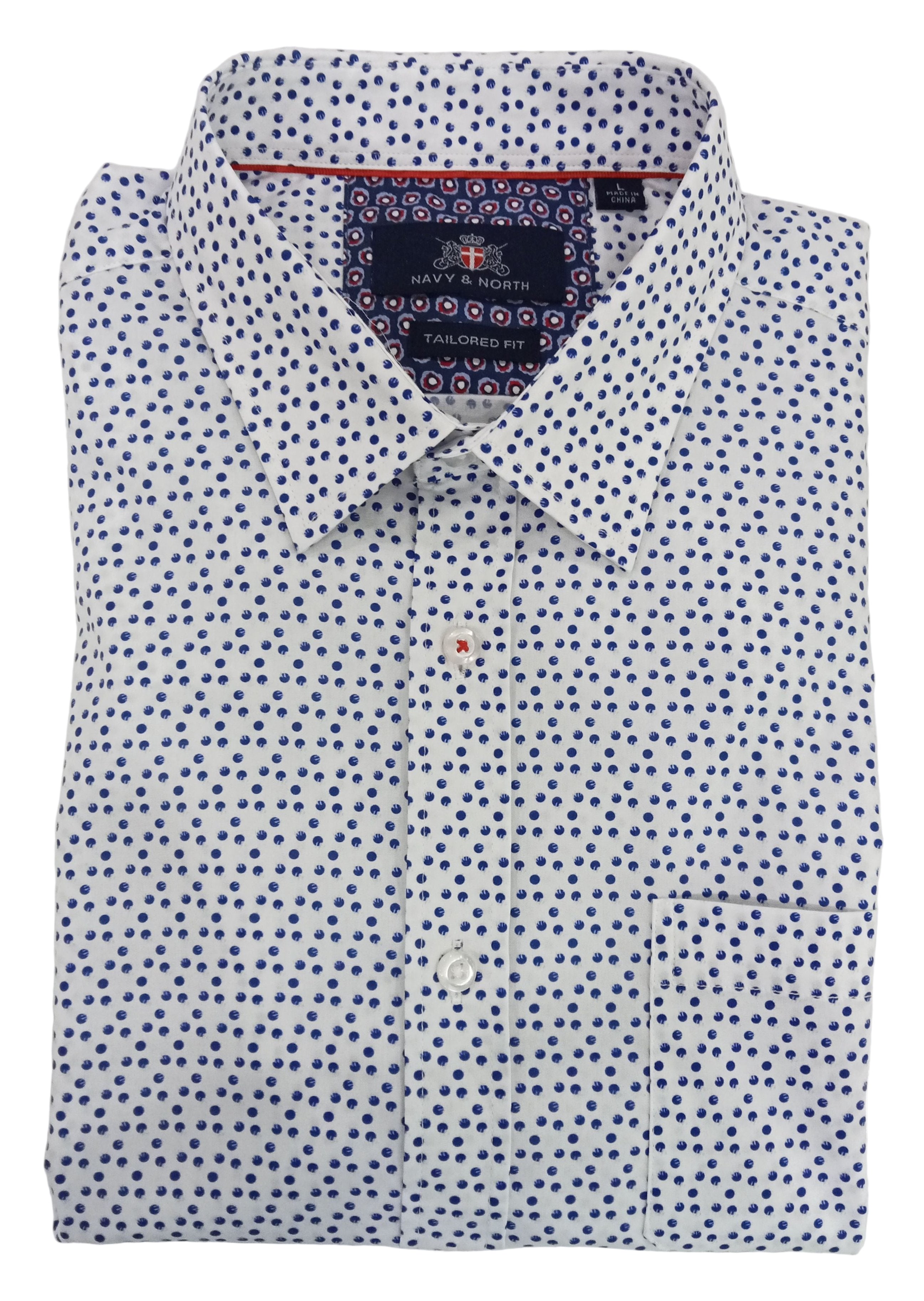 Navy & North Long Sleeve Shirt White