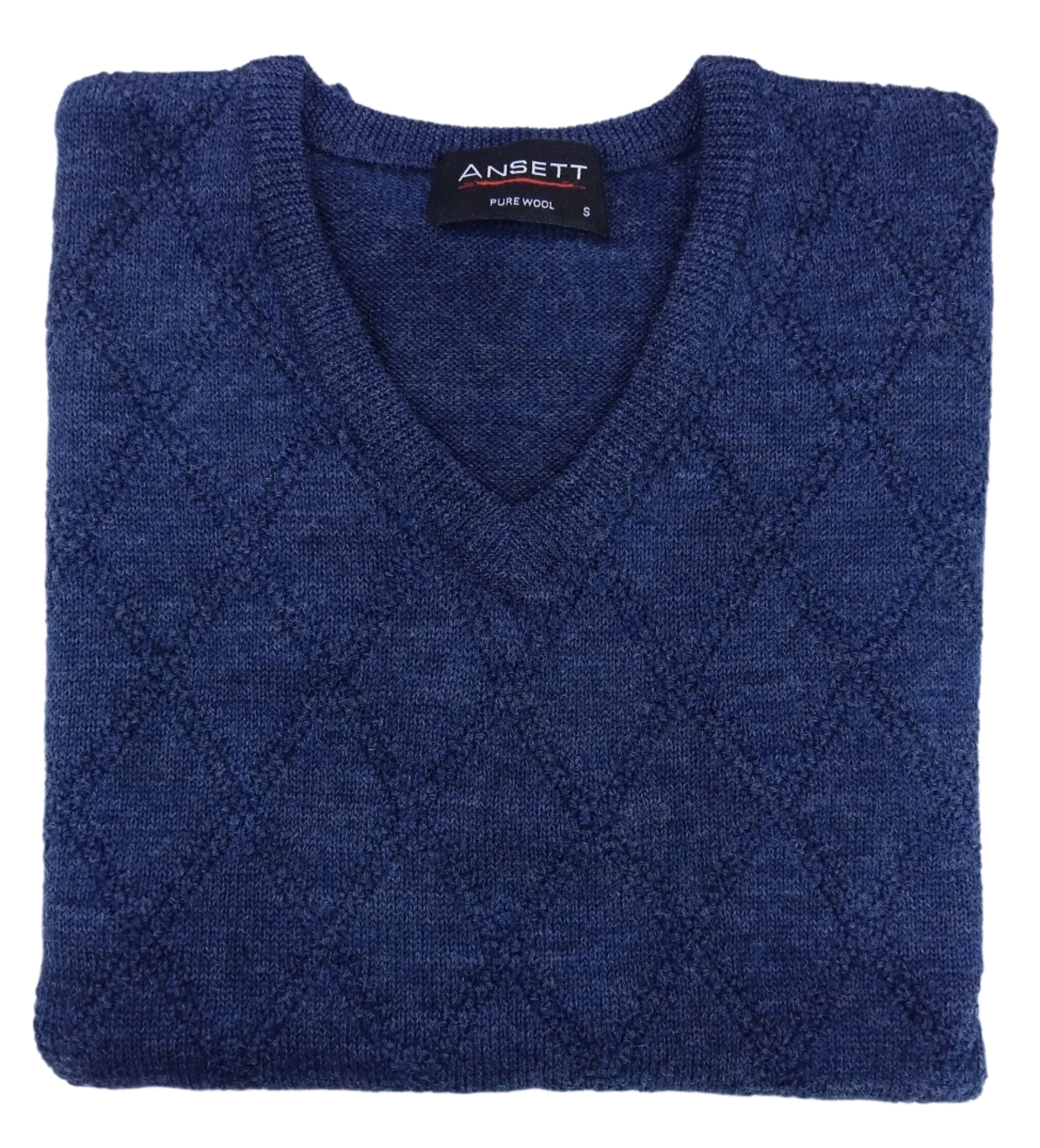 Ansett Jumper Pure New Wool Vee Neck