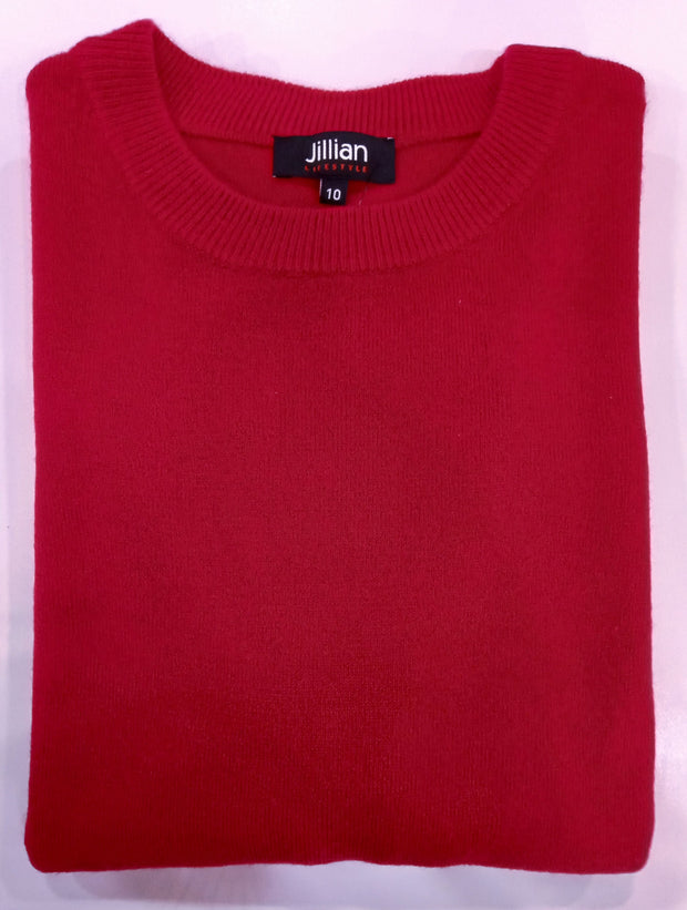Jillian Softknit Crew Jumper New Red