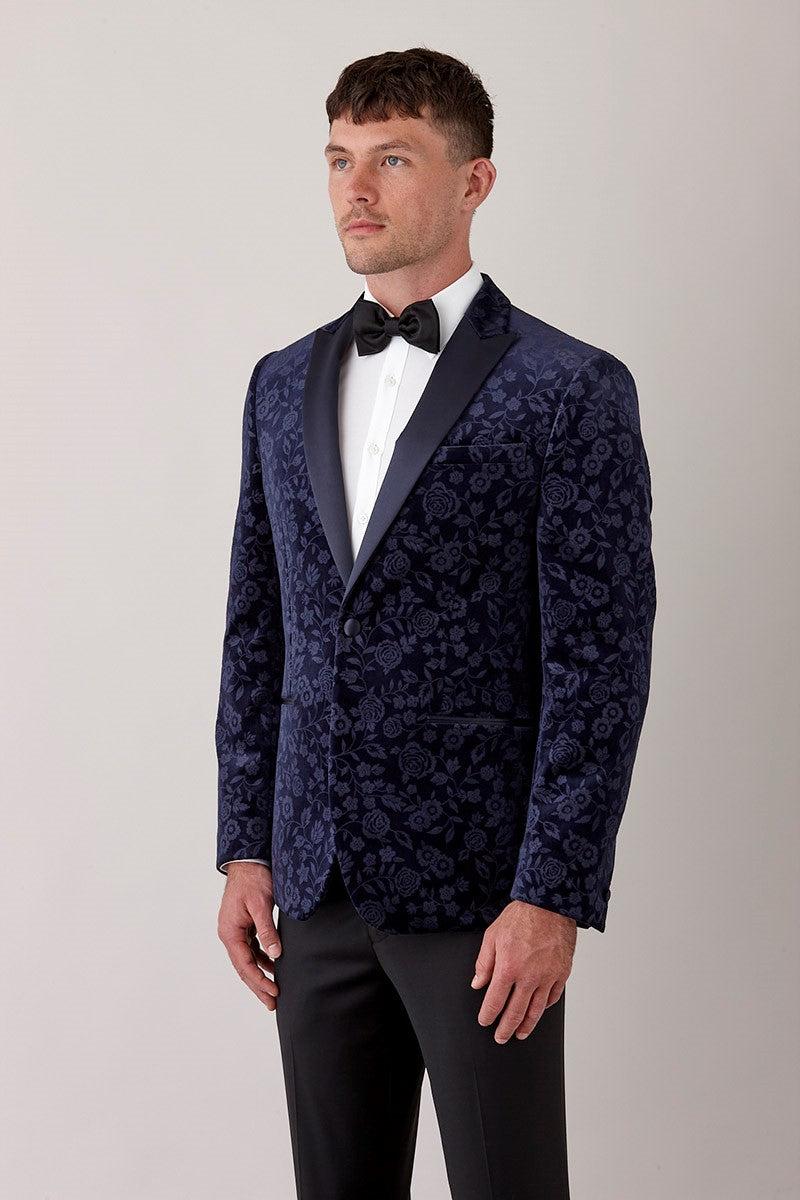 Men's black dinner jacket with satin lapels