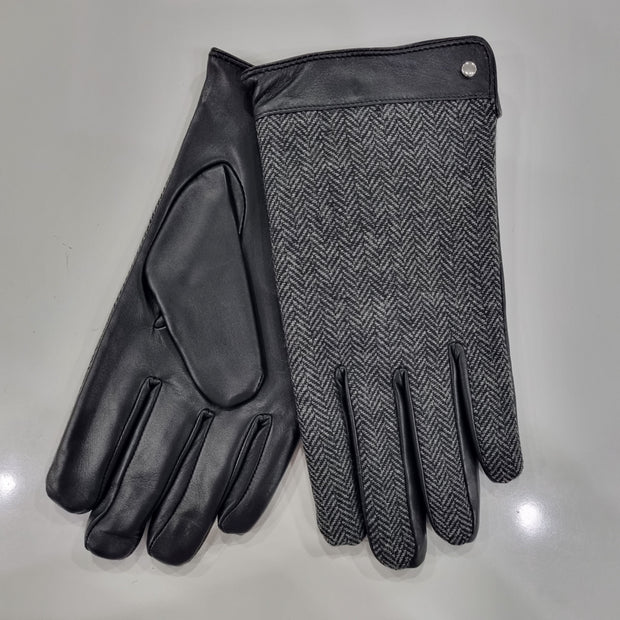 Mens Leather / Wool Gloves Fleece Lined