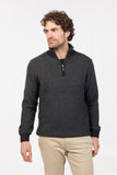 Textured Half Zip Sweater Charcoal