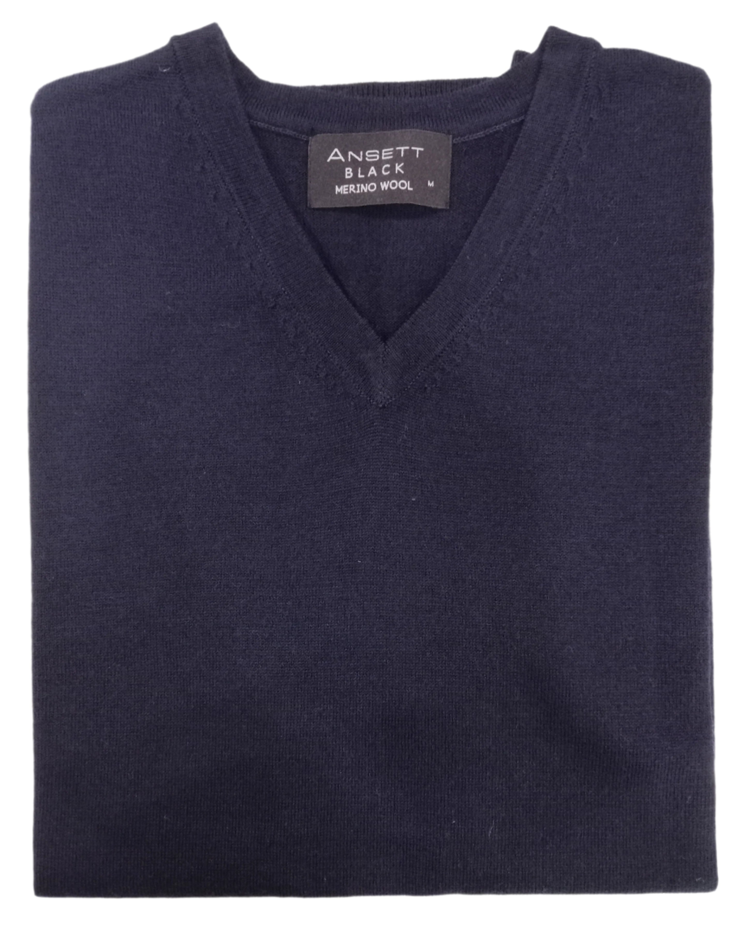Ansett Merino Wool Plain Vest Navy