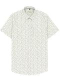 Short-sleeve shirt with a subtle pattern on a white background